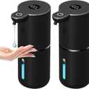 OHIFAST 2 Pack Automatic Liquid Soap Dispenser Touchless, USB Rechargeable Smart Hand Soap Dispenser, 6-Level Adjustable, 12.8oz/380mL, Compatible with Thick Thin Dish Soap for Bathroom Kitchen-Black