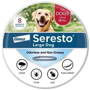 Seresto Large Dog Vet-Recommended Flea & Tick Treatment & Prevention Collar for Dogs Over 18 lbs. | 8 Months Protection