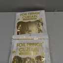 4 Pack 3.2Ft x 8.2Ft Champagne Gold Foil Fringe Curtain Backdrop, Metallic Tinsel Foil Fringe Streamers Curtains Background for Photo Booth, Birthday, Wedding, Halloween, Christmas Party Decoration