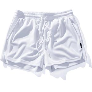 AIMPACT Mens Mesh Running Shorts 3 Inch Quick Dry Gym Athletic Workout Shorts for Men with Pockets (Small, White)