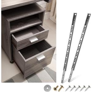 2pcs Ball Bearing Drawer Slides 12 Inch / 310mm, 2 Fold Metal Drawer Tracks, Two Way Slide Track Rail Glides with Mounting Screws - 0.67 Inch Wide