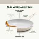 GreenPan Dover 8 Frying Pan Skillet with Spatula, Non-Toxic PFAS-Free Ceramic Nonstick Coating, Sear Saute Fry Egg Omlete, Dishwasher & Oven Safe, Stay Cool Handle, Easy Pour Rims, Cream White