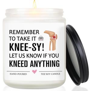 Post Knee Surgery Recovery Gifts, Knee Replacement Gifts, Knee-sy Gift, Comfort Get Well Soon Gift for Men Women Patients，Funny Lavender Scented Candle
