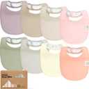 8-Pack Organic Baby Bibs for Boys, Girls - Soft Cotton Drooling and Teething Bibs for Baby Girl & Boy, Extra Absorbent, Easy to Clean & Put On for Toddler, Newborn, Infant 0-24 Months (Embrace)