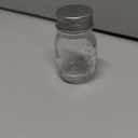 12 PC Glass medicine bottles 1oz 30 ml Glass Reagent Bottles Transparent Sample Jar, Wide Mouth, Screw Cap with Scale for Home, Argent Lid