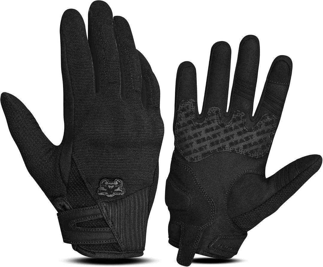 Summer Motorcycle GlovesBreathable Touchscreen Riding Gloves for Men Women, Lightweight Off-Road Racing Guantes with Finger Guards,Non-Slip Grip, (Black, XL)