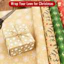 2 x CAKKVDE Vintage Christmas Wrapping Paper Roll - Kraft Gift Wrap with Jute Twine | 17 Inch x 49 Feet Durable Holiday Wrapping Paper for Gifts(White snowflakes)