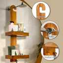 Utoplike Teak Hanging Shower Caddy with Hooks, Shower Organizer Over Head