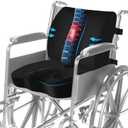 Wheelchair Cushion Set, Pressure Relief Seat Cushion with Lumbar Support, U-Shaped Design for Tailbone Comfort, Non-Slip Adjustable Straps, Breathable Removable Cover for Wheelchair Office Chair Car