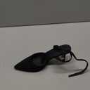 Athlefit Women's Closed Pointed Toe 3 Inch High Heels Ankle Strap Stiletto Heel Wedding Party Dress Pumps Shoes, Black Nubuck Size 9.5, SAPU2602W