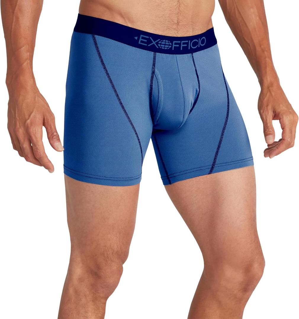 ExOfficio Men's Give-N-Go Sport 2.0 Boxer Brief 6 " Travel Underwear for Men, Breathable and Durable, Easy Clean (Large)