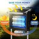 Solar Bug Zapper Outdoor, PhatroyYee Mosquito Zapper 4500V, Waterproof Portable Fly Zapper, Rechargeable Electric Mosquito Killer, Cordless Fly Insect Mosquitos Trap for Patio Yard Home Garden Camping