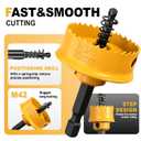 KATA Impact Hole Saw Set - 3PCS Thin Wall Hole Saw Kit Electric Tool Hole Cutter Drill Bit 7/8", 1-1/8", 1-3/8" (22-29-35mm) for Plumber - 1/4" Hex Shank, Variable Pitch Teeth for Plastic and Metal