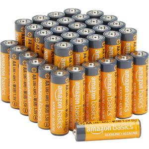 36-Pack AA Alkaline High-Performance Batteries, 1.5 Volt, 10-Year Shelf Life
