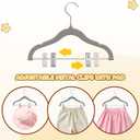 Flottian 36-Pack Baby and Kids Velvet Hangers with Clips, Non Slip and Space-Saving Kids Pants Hangers for Baby/Toddler Pants, Skirts, Coats, Gray