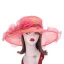Lawliet Womens Dressy Wide Brim Church Wedding Occasion Sun Hat A613(Pink)