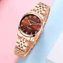 Easy Reader Watch for Women with Solid Stainless Steel Band Ladies Dress Watch Water Resistant