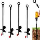 Ground Anchors, Tent Stakes Heavy Duty, Trampoline Anchor Kit, Triple Propeller,Heavy Duty Anchor Hook for Canopies, Car Ports, Sheds, Swing Sets, Easy to use, 4pcs 15 Black