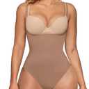 SHAPERX Open Bust Shapewear Tummy Control Bodysuits for Women Seamless Compression High Waisted Body Shaper, SZ5315-Sienna-S/M