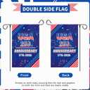2 x Qpout 250th Anniversary Independence Day Garden Flag 12x19 Inch, Double Sided 1776-2026 Patriotic Burlap Yard Flag for 4th of July Memorial Day Outdoor Decor