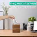 ALELION Tissue Box Cover Square - Acacia Wood Tissue Box Holder for Tabletop Night Stands Bathroom Office - Decorative Facial Cube Tissue Box Cover for Modern Farmhouse Decor, Size: Square