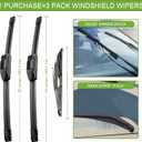 PARRATI 3PCS Windshield Wiper Blades for RAV4 2019-2023 - Exact Fit Replacement Front and Rear Wipers - 26+16+12 | All-Season Durability - Quiet & Streak-Free Wiping - Easy Installation