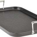 All-Clad HA1 Hard Anodized Nonstick Grill/Griddle Pan 13x20 Inch Oven Broiler Safe 500F Pots and Pans, Cookware Black