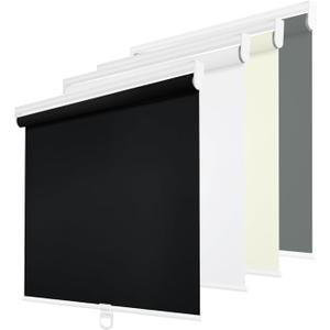 Changshade Blackout Roller Shades Cordless for Windows,100% Room Darkening Window Blinds for Bedroom,Thermal Insulated UV Protection,Easy Install Pull Down Shades for Home,31Wx72H,Black