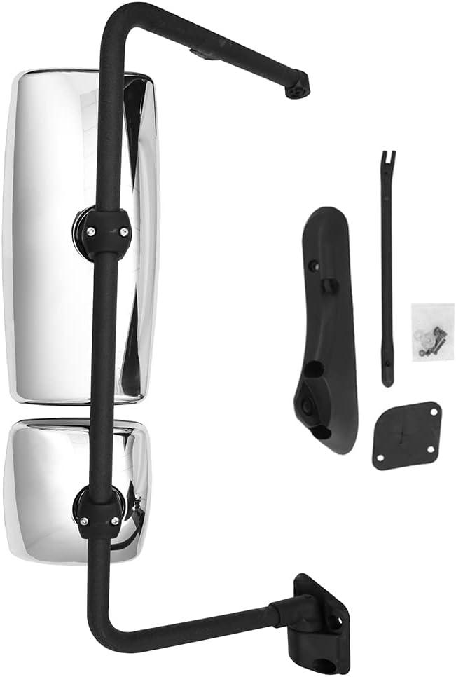 Chrome Door Mirror Assembly for International Truck 4300 4400 7400 7600 8500 8600, Passenger Right Side