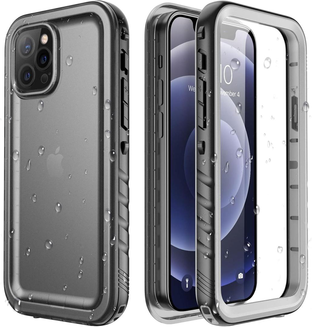 SPORTLINK Compatible with iPhone 12 Pro Max Waterproof Shockproof Case - Full Body Heavy Duty Underwater Dustproof Rugged 360 Protective Military Grade Outdoor 6.7 Inch with Camera/Screen Protector (Black)