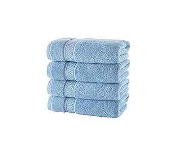 NOVA Luxury Linen - Premium Quality Turkish Hand Towels for Bathroom, Hotel, and Spa - Pack of 4, Sky Blue