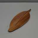 DOITOOL Creative Leaf Shaped Snack Plate Wood Dried Fruit Dish for Home Outdoor Use Decorative Tray for Snacks Fruits and Desserts (29.5*12.5*2cm, Picture 1)