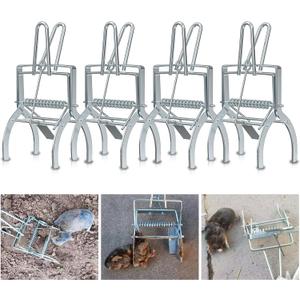 4 Pack Mole Traps That Kill Best, Mole Trap Easy to Set, Galvanized Steel Scissor Vole Traps for Lawns, Reusable Quick Capture Gopher Vole Trap Outdoor Use