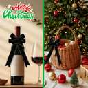 Janinka 12 Pcs 10 x 6 Inch Large Velvet Christmas Bows for Gift Wrapping Christmas Ribbon Bows Wrapping Accessory for Xmas Present Boxes Bouquet Basket Bottles Supplies(Black)