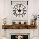 Vintage Barn Door Wall Clock - Distressed White Wash Finish, Large Rustic Farmhouse Wood Clock for Home, Wall and Farmhouse Dcor, 24x23.6 Inches