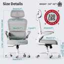 TRALT Office Chair Ergonomic Desk Chair with Lumbar Support Grey, 1