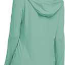 HISKYWIN Women's UPF 50+ UV Sun Protection Hoodie Long Jacket Workout Long Sleeve Zip Shirt Lightweight Outdoor Hooded (Green, S)