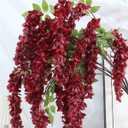 4pcs 47.2-inch Artificial Fake Wisteria Hanging Flower Garland Silk Flower String Home Party Decoration White Blue Pink Purple (Crimson)