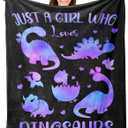 Dinosaur Blanket, Dinosaur Gifts for Girls Kids, Just a Girl Who Loves Dinosaurs Blankets, Dino Stuff for Women, Best Gift Ideas for Dinosaurs-Lover Blanket 40"X50"
