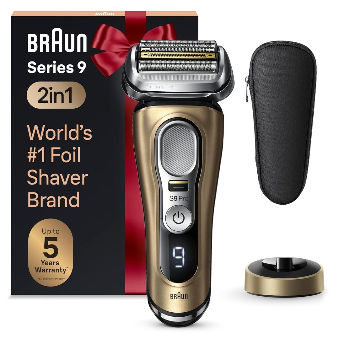 Braun Series 9 Pro 9419s Electric Shaver for Men, Wet & Dry Shave, Shaving Kit with 4+1 Head with ProLift Trimmer, Holiday Gifts for Men