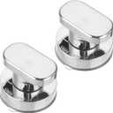uxcell 2Pcs Suction Cup Glass Mirror Door Handle, Door Shower Handle, Self-Stick Instant Push Pull Armrest for Window, Cabinet, Toilet(Silver Tone, 62x50mm)