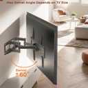 50 55 65 inch TV Wall Mount for 32-65 inch TVs, Full Motion Wall Mount TV Bracket with Articulating Dual Arms, Swivel Tilt Extension, Max VESA 400x400mm, Fits 12" 16" Wood Studs up to 77 lbs