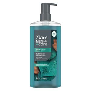 DOVE MEN + CARE Body Wash Eucalyptus + Cedar Oil to Rebuild Skin in the Shower with Plant-Based Cleansers and Moisturizers 26 oz (26 Fl Oz (Pack of 1))