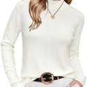 Arach&Cloz Women's Wool Blend Fall Sweaters Mock Neck Business Casual Outfits Size M