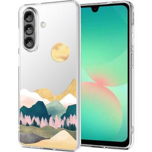 Unov Case Designed for Galaxy A17 / A26 / F17 / M17, Crystal Clear Phone Case with [Anti-Slip Embossed Pattern], Shockproof Slim Protective [Anti-Yellowing TPU] Back Cover, Sierra Mountains