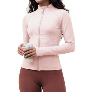 Waitfairy Zip Up Jackets for Women Yoga Gym Running Workout (Pink, M)