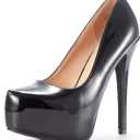 DREAM PAIRS Women's Swan-30 High Heel Platform Dress Pump Shoes (5, Black Pat)
