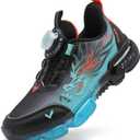 JMFCHI SPORTS Kids Sneakers Boys Girls Running Tennis Shoes Breathable Athletic Sports Casual Black Blue Orange Big Kid Size 5