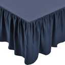 Amazon Basics Lightweight Ruffled Bed Skirt, Classic Style, Machine Washable, Fade and Wrinkle Resistant, 100% Microfiber with 16" Drop, Queen, Navy Blue