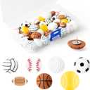 H1vojoxo 40PCS Creative Sport Ball Push Pins for Cork Board, Mini Decorative Resin Ball Pin, Football Thumb Packs for Bulletin Board, Rugby Thumb Tacks